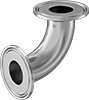 Extra-High-Polish Metal Quick-Clamp Sanitary Tube Fittings