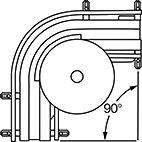 Image of Attribute. Top orientation. Contains Annotated. Conveyors. Modular Mini Chain Belt Conveyors, 90° Curved Conveyors.
