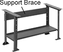 Image of ProductInUse. Front orientation. Contains Annotated. Workbench Support Braces. Extra Heavy Duty Workbench Legs.