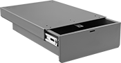 Image of Product. Front orientation. Workbench Drawers. Workbench Drawers, Painted Steel Drawers—Padlockable.