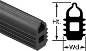 Image of Product. Front orientation. Contains Annotated, MultipleImages. Edge Seals. Channel-Mount Edge Seals with Bulb on Top, Style C.