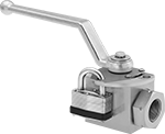 Image of Product. (Padlock Not Included). Front orientation. Hydraulic On/Off Valves. Lockable Inline Hydraulic On/Off Valves.