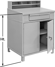 Image of Product. Front orientation. Contains Annotated. Desks. Heavy Duty Stand-Up-Height Desks, Style D.