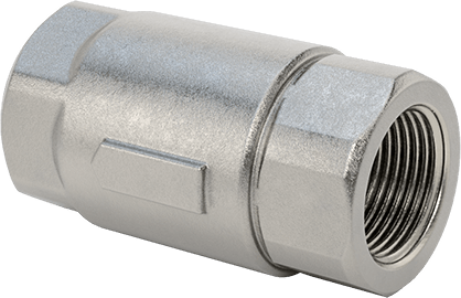 Image of Product. Front orientation. 316 Stainless Steel Check Valve, for Steam, 1 NPT Female.