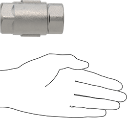 Image of Product. Side1 orientation. Contains SizingReference. 316 Stainless Steel Check Valve, for Steam, 1 NPT Female.