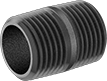 Image of Product. Male. Front orientation. Pipe and Fittings. Standard-Wall Iron and Steel Threaded Pipe Nipples and Pipe, Pipe—Fully Threaded, Male, Threaded Fitting Connection.
