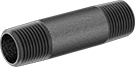 Image of Product. Male. Front orientation. Pipe and Fittings. Standard-Wall Iron and Steel Threaded Pipe Nipples and Pipe, Pipe—Threaded on Both Ends, Threaded Fitting Connection, Male.