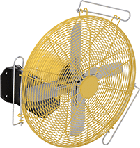 Image of Product. 24" Blade Dia.. Front orientation. 24" Diameter Blade. High-Visibility Wall-Mount Fans.
