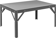 Image of Product. Front orientation. Tables. Low-Profile Steel Tables, Style A, Stationary.