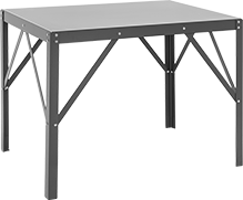 Image of Product. Front orientation. Tables. Steel Tables, Style A, Stationary.
