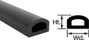 Image of Product. Front orientation. Contains Annotated, MultipleImages. Edge Seals. High-Temperature Hollow Foam Rubber Surface-Mount Edge Seals, Style G.