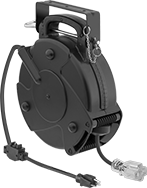 Image of Product. Front orientation. Extension Cord Reels. Impact-Resistant Automatic-Wind Extension Cord Reels, Socket, 1 Outlet.