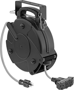 Image of Product. Front orientation. Extension Cord Reels. Impact-Resistant Automatic-Wind Extension Cord Reels, Socket, 4 Outlets.