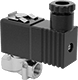 Image of Product. Back orientation. Solenoid On/Off Valves. Compact Solenoid On/Off Valves for Coolant, Brass Body with DIN BI Connection.