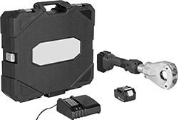 Image of Product. Front orientation. Wire and Cable Crimpers. Cordless Dieless Compression Lug and Splice Crimpers, Straight Handle.