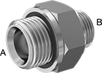 Image of Product. Male x Male. Front orientation. Contains Annotated. Pipe and Fittings. Extreme-Pressure Stainless Steel Threaded Pipe Fittings, Straight Reducers with Gasket, Threaded Fitting Connection, Male, Hex Body.