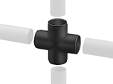 Image of ProductInUse. Front orientation. Exploded view. Slip-On Framing and Fittings. Plastic Slip-On Framing and Fittings, Through-Hole Connectors, Cross.