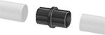 Image of ProductInUse. Front orientation. Exploded view. Slip-On Framing and Fittings. Plastic Slip-On Framing and Fittings, Connectors, Straight.