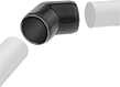 Image of ProductInUse. Front orientation. Exploded view. Slip-On Framing and Fittings. Plastic Slip-On Framing and Fittings, Connectors, 135° Elbow.