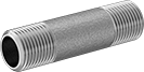 Image of Product. Male. Front orientation. Pipe and Fittings. Standard-Wall Stainless Steel Threaded Pipe Nipples and Pipe, Pipe—Threaded on Both Ends, Male, Threaded Fitting Connection.