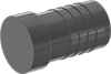 Image of Product. Front orientation. Pipe and Fittings. Plastic Barbed Pipe Fittings for Water, Plugs, Clamp-On Barbed Male.