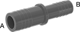 Image of Product. Male × Male. Front orientation. Contains Annotated. Pipe and Fittings. Plastic Barbed Pipe Fittings for Water, Straight Reducers, Clamp-On Barbed Male × Clamp-On Barbed Male.