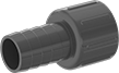 Image of Product. Male × Female. Front orientation. Pipe and Fittings. Plastic Barbed Pipe Fittings for Water, Straight Adapters, Clamp-on-Barbed Fitting Connection, Female, Threaded Fitting Connection, Male.