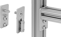 Image of ProductInUse. Front orientation. Contains Inset. T-Slotted Framing and Fittings. T-Slotted Framing Brackets, Easy-Adjust Plate Connector Concealed Brackets.