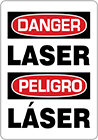 Image of Product. Front orientation. Signs. Machine and Equipment Operation Signs, Danger—Laser/Peligro—Laser (English/Spanish).