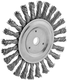 Image of Product. Front orientation. Wheel Brushes. Fast- and Aggressive-Cleaning Wheel Brushes, For Use With Bench Grinders, Pedestal Grinders, CNC Machines.