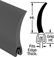 Image of Product. Front orientation. Contains Annotated, MultipleImages. Edge Seals. Oil-Resistant Push-On Edge Seals with Wiper, Top.