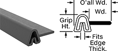 Image of Product. Front orientation. Contains Annotated, MultipleImages. Edge Seals. Oil-Resistant Push-On Edge Seals with Wiper, Side.