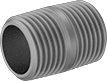 Image of Product. Male. Front orientation. Pipe and Fittings. Standard-Wall Galvanized Iron and Steel Threaded Pipe Nipples and Pipe, Pipe—Fully Threaded, Male, Threaded Fitting Connection.