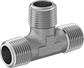 Image of Product. Male Square Body. Front orientation. Pipe and Fittings. High-Pressure Brass and Bronze Threaded Pipe Fittings, Tee Connectors, Male, Threaded Fitting Connection, Square Body.