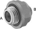 Image of Product. Male x Male. Front orientation. Contains Annotated. Pipe and Fittings. High-Pressure Brass and Bronze Threaded Pipe Fittings, Straight Reducers with Gasket, Male, Threaded Fitting Connection, Hex Body.