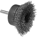 Image of Product. Crimped Bristles. Front orientation. Cup and End Brushes. Low-Scratch Cup Brushes with Shank for Flat Surfaces, Crimped Bristle.