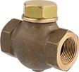 Image of Product. 1/8 to 1 1/4 Pipe Size Bronze. Front orientation. Check Valves. High-Temperature Threaded Check Valves, Bronze Body—Spring-Loaded Piston.