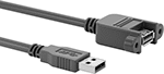 Image of Product. Front orientation. USB Cords. Panel-Mount USB Cords, Plug, , USB-A Connection, USB 3.2 Gen 1.