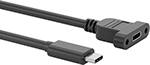 Image of Product. Front orientation. USB Cords. Panel-Mount USB Cords, , Plug, USB-C Connection, USB 2.0.