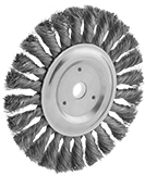 Image of Product. Front orientation. Wheel Brushes. Aggressive-Cleaning Wheel Brushes , For Use With Bench Grinders, Pedestal Grinders, CNC Machines.
