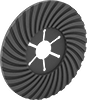 Long-Life Curved-Surface Semiflexible Grinding Wheels for Angle Grinders—Use on Metals