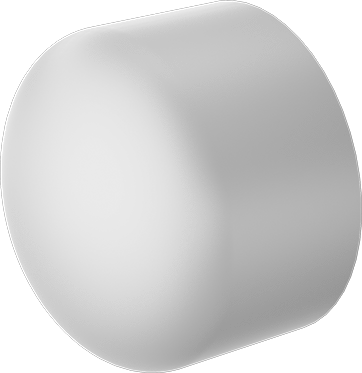 Image of Product. Front orientation. Standard-Wall PVC Pipe Fitting for Water, Cap, White, 8 Pipe Size Socket-Connect Female.