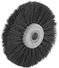 Image of Product. Horsehair Bristles. Front orientation. Wheel Brushes. Low-Scratch Wheel Brushes , For Use With Buffing Machines, Horsehair Bristles.
