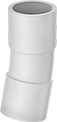 Image of Product. Female. Front orientation. Pipe and Fittings. Standard-Wall Plastic Pipe Fittings for Water, 11 1/4° Elbow Connectors, Cement Socket Female.