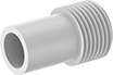 Image of Product. Cement Socket Male × GHT Male. Front orientation. Pipe and Fittings. Standard-Wall Plastic Pipe Fittings for Water, Straight Adapters, Threaded Fitting Connection, Male, Cement-Socket Fitting Connection, Round Body.