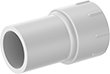 Image of Product. Cement Socket Female × GHT Female. Front orientation. Pipe and Fittings. Standard-Wall Plastic Pipe Fittings for Water, Straight Adapters, Female, Threaded Fitting Connection, Cement-Socket Fitting Connection, Round Body.