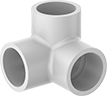 Image of Product. Female. Front orientation. Pipe and Fittings. Standard-Wall Plastic Pipe Fittings for Water, Side-Outlet Elbow Connectors, Cement Socket Female.