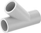 Image of Product. Female. Front orientation. Pipe and Fittings. Standard-Wall Plastic Pipe Fittings for Water, Wye Connectors, Cement Socket Female.