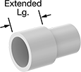 Image of Product. Cement Socket Female × Cement Socket Male. Front orientation. Contains Annotated. Pipe and Fittings. Standard-Wall Plastic Pipe Fittings for Water, Straight Adapters, Cement Socket Female × Cement Socket Male, Round Body.