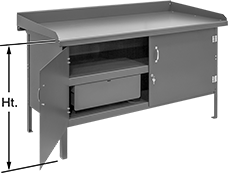 Image of Product. Front orientation. Contains Annotated. Workbenches. Large-Capacity Cabinet Workbenches, Style C.